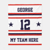 Gepersonaliseerd met naam, #, team, sportfanteam fleece deken (Voorkant)