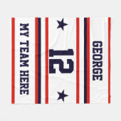 Gepersonaliseerd met naam, #, team, sportfanteam fleece deken (Voorkant (Horizontaal))