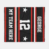 Gepersonaliseerd met naam, #, team, sportfanteam fleece deken (Voorkant (Horizontaal))