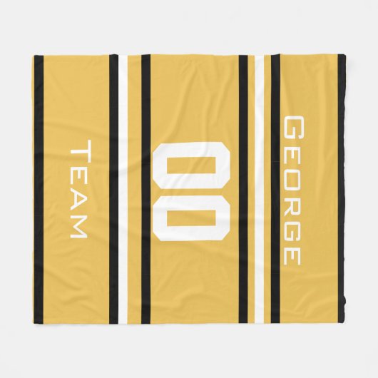 Gepersonaliseerd met naam, #, team, sportfanteam fleece deken (Voorkant (Horizontaal))