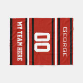 Gepersonaliseerd met naam, #, team, sportfanteam fleece deken (Voorkant (Horizontaal))