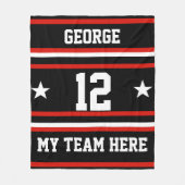Gepersonaliseerd met naam, #, team, sportfanteam fleece deken (Voorkant)