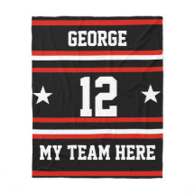 Gepersonaliseerd met naam, #, team, sportfanteam