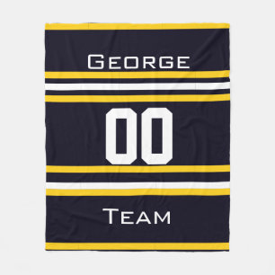 Gepersonaliseerd met naam, #, team, sportfanteam fleece deken