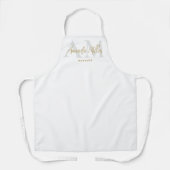 Gepersonaliseerd met naam Wit Goud Modern Monogram Schort (Voorkant)