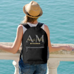 Gepersonaliseerd met naam Zwart Goud Modern Monogr Bedrukte Rugzak<br><div class="desc">Introductie van de Gepersonaliseerde Met Naam Zwart Goud Moderne Monogram Gedrukte Rugzak, een chique en veelzijdige accessoire perfect voor verschillende gelegenheden. Deze rugzak is een uitstekende keuze voor bruidsmeisjes tassen op de huwelijksdag, bruidsfeestgeschenktassen of aangepaste rugzakken voor een vrijgezellenfeest. Ontworpen voor volwassenen, straalt deze monogram rugzak verfijning uit met zijn...</div>
