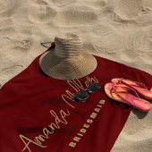 Gepersonaliseerd met naam Zwart Goud Modern Monogr Strandlaken