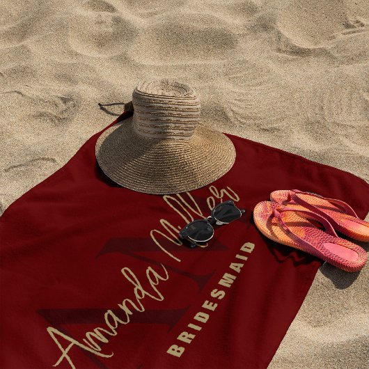 Gepersonaliseerd met naam Zwart Goud Modern Monogr Strandlaken