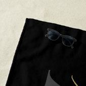 Gepersonaliseerd met naam Zwart Goud Modern Monogr Strandlaken (In situ)