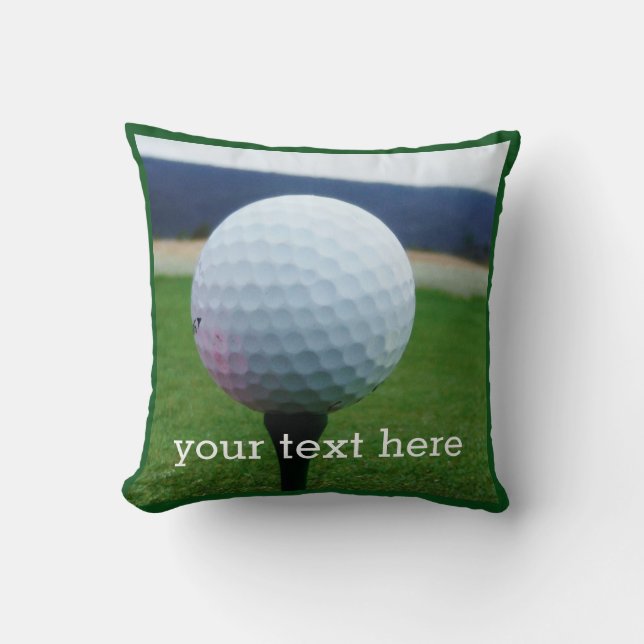 Gepersonaliseerd met name witte golfbal kussen (Voorkant)