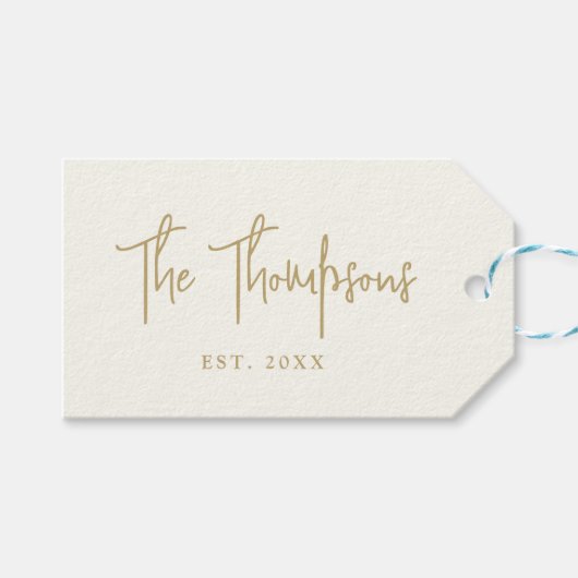 Gepersonaliseerd met namen Elegant kalligrafie Scr Cadeaulabel (Voorkant (Horizontaal))