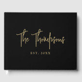 Gepersonaliseerd met namen Elegant kalligrafie Scr Gastenboek (Voorkant)