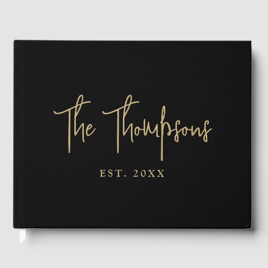 Gepersonaliseerd met namen Elegant kalligrafie Scr Gastenboek (Voorkant)