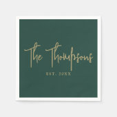 Gepersonaliseerd met namen Elegant kalligrafie Scr Servet (Voorkant)