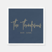 Gepersonaliseerd met namen Elegant kalligrafie Scr Servet (Voorkant)