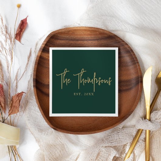 Gepersonaliseerd met namen Elegant kalligrafie Scr Servet