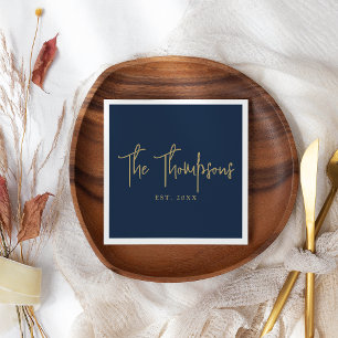 Gepersonaliseerd met namen Elegant kalligrafie Scr Servet