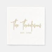 Gepersonaliseerd met namen Elegant kalligrafie Scr Servet (Voorkant)