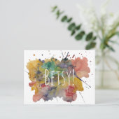 Gepersonaliseerd met Spletters voor kleurrijke Wat Briefkaart (Staand voorkant)