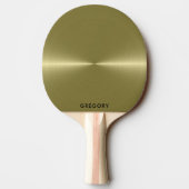 Gepersonaliseerd metallic goud textuur monogram tafeltennisbatje (Achterkant)