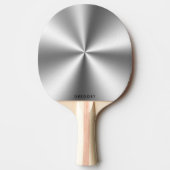 Gepersonaliseerd metallic grijs textuur monogram tafeltennisbatje (Voorkant)