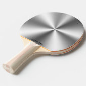 Gepersonaliseerd metallic grijs textuur monogram tafeltennisbatje (Voorkant Gekanteld)