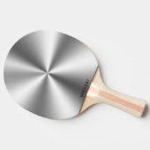 Gepersonaliseerd metallic grijs textuur monogram tafeltennisbatje (Zijkant)