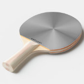 Gepersonaliseerd metallic grijs textuur monogram tafeltennisbatje (Voorkant Gekanteld)