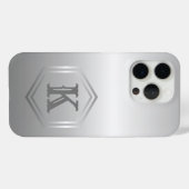 Gepersonaliseerd Metallic Silver Monogram Case-Mate iPhone Case (Achterkant (horizontaal))