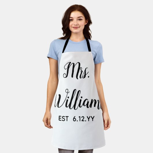 Gepersonaliseerd mevrouw Est Your Date Cadeau for Schort (Gedragen)