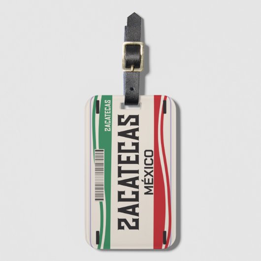 GEPERSONALISEERD MEXICO ZACATECAS CITY LISENCE BOR BAGAGELABEL (Voorkant (verticaal))