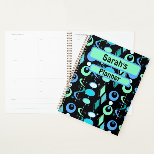 Gepersonaliseerd Mid Century Modern patroon Planner (Display)