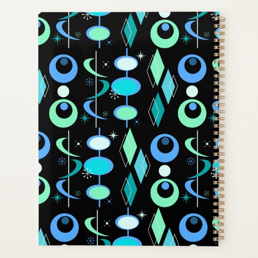 Gepersonaliseerd Mid Century Modern patroon Planner (Achterkant)