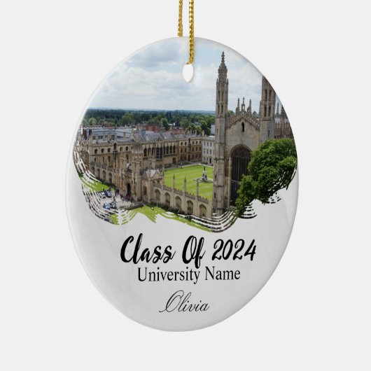 Gepersonaliseerd middelbaar afstuderen keramisch ornament (Rechts)