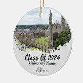 Gepersonaliseerd middelbaar afstuderen keramisch ornament (Links)
