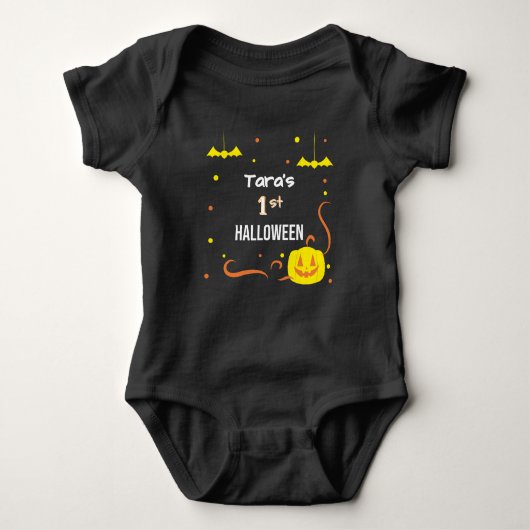 Gepersonaliseerd Mijn 1e Halloween Baby Bodysuit (Voorkant)