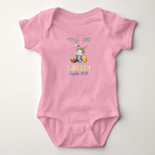 Gepersonaliseerd Mijn 1e Pasen Chick Bunny Basket Romper