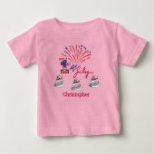 Gepersonaliseerd Mijn 1st 4th of July Baby T-shirt (Voorkant)