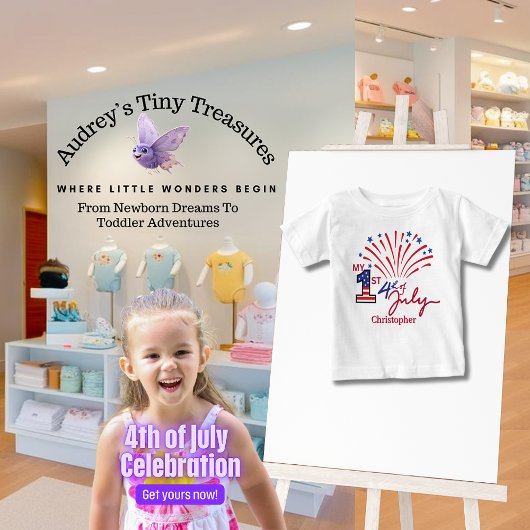 Gepersonaliseerd Mijn 1st 4th of July Baby T-shirt