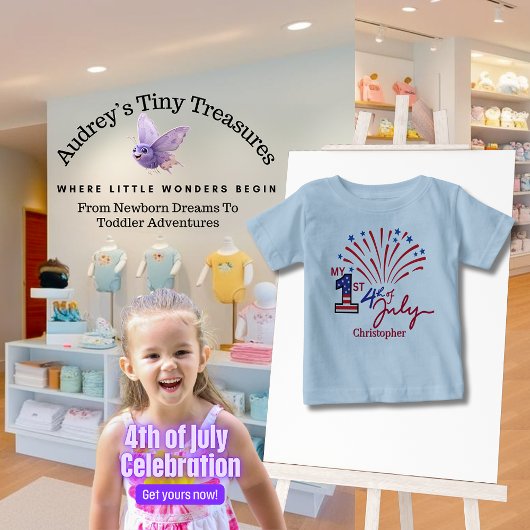 Gepersonaliseerd Mijn 1st 4th of July Baby T-shirt