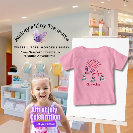 Gepersonaliseerd Mijn 1st 4th of July Baby T-shirt