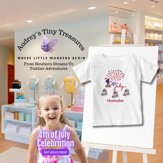 Gepersonaliseerd Mijn 1st 4th of July Baby T-shirt