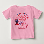 Gepersonaliseerd Mijn 1st 4th of July Baby T-shirt (Voorkant)