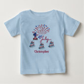 Gepersonaliseerd Mijn 1st 4th of July Baby T-shirt (Voorkant)