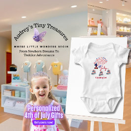 Gepersonaliseerd Mijn 1st 4th van Juli Baby Bodysu Romper
