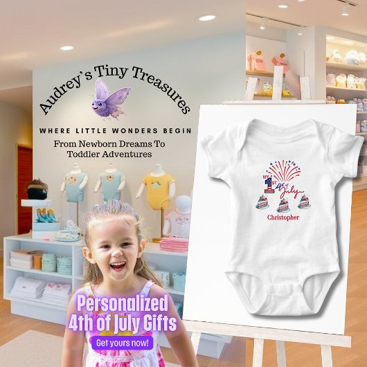Gepersonaliseerd Mijn 1st 4th van Juli Baby Bodysu Romper
