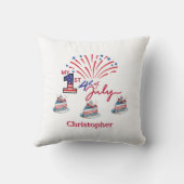Gepersonaliseerd Mijn 1st 4th van Juli Baby Kussen (Achterkant)