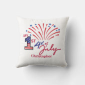 Gepersonaliseerd Mijn 1st 4th van Juli Baby Kussen (Achterkant)