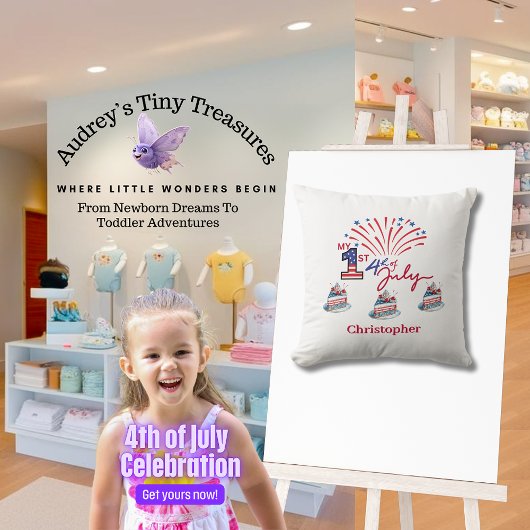 Gepersonaliseerd Mijn 1st 4th van Juli Baby Kussen