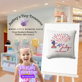 Gepersonaliseerd Mijn 1st 4th van Juli Baby Kussen